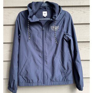 Vans Navy Hooded Windbreaker Full Zip Mesh Lined Jacket Size S